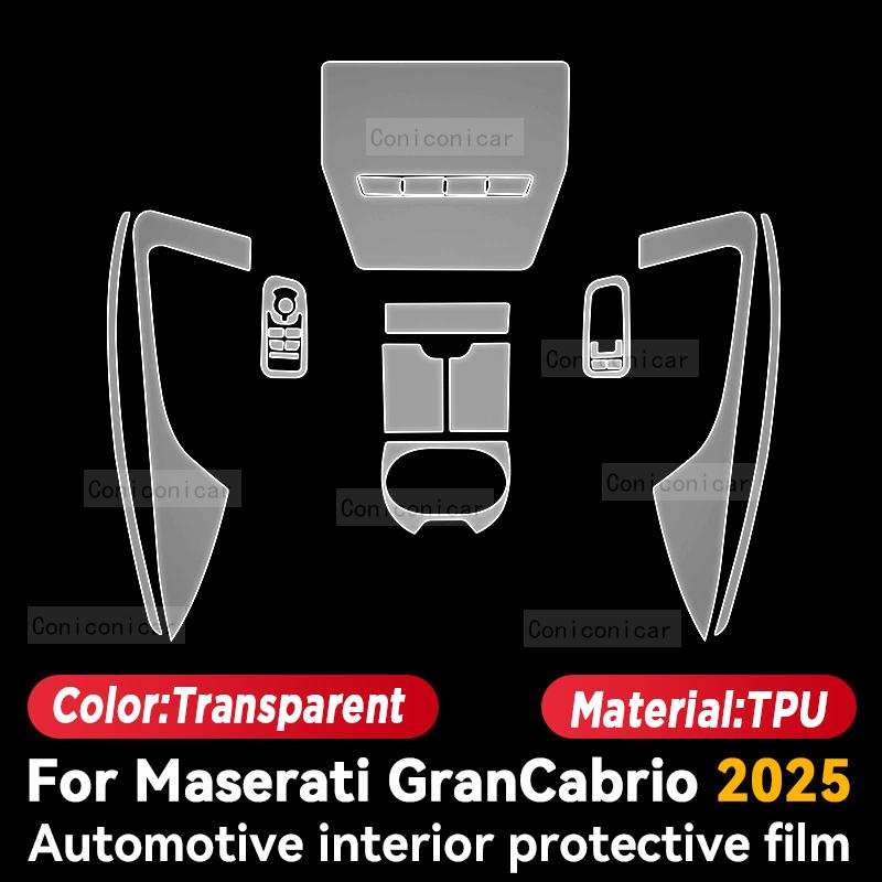 For Maserati GranCabrio 2025 Car Interior Center Console trument Dashboard Protective Film Anti-scratch Sticker Accessories