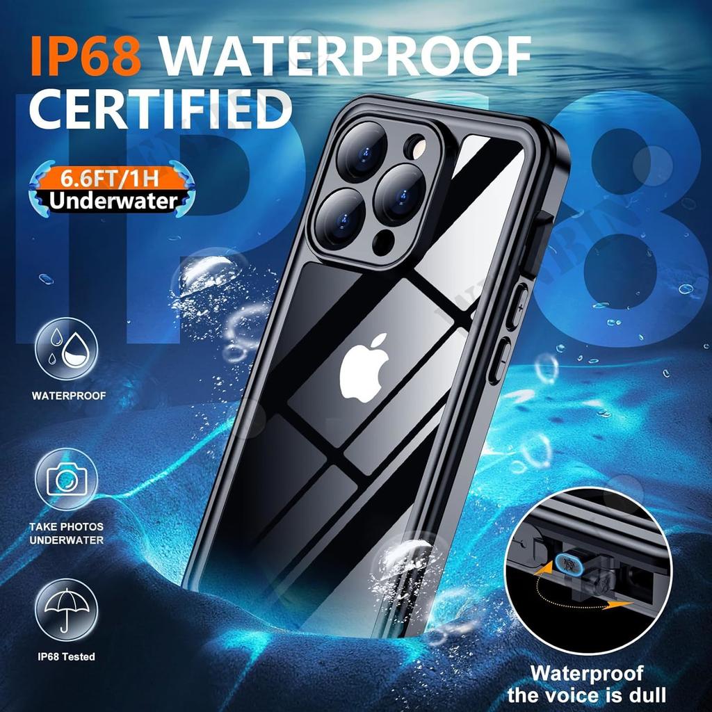 Водонепроницаемый чехол IP68 для iPhone 15 14 13 12 11 Pro Max Plus XR XS 8 7 SE RedPepper для дайвинга, плавания, спорта на открытом воздухе