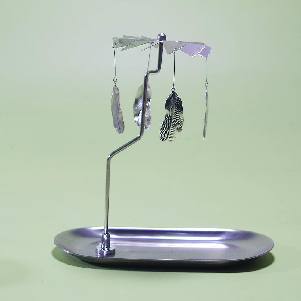 Gold/Silver Christmas Rotating Candle Holder Stainless Steel Rotating Candlesticks  Night