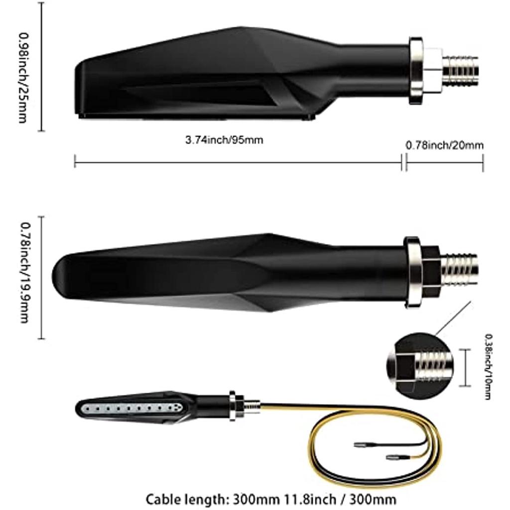 Светодиодный индикатор Мотоцикл E Одобрен Универсальный светодиодный индикатор Дневные ходовые огни Индикатор мотоцикла Светодиодные ходовые огни мотоцикла Янтарный E24 Упаковка
