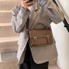 Texture Fashionable Retro Work Commuter Briefcase Bag Women's 2025 Autumn and Winter New Oil Wax Leather Crossbody Small Square Bag