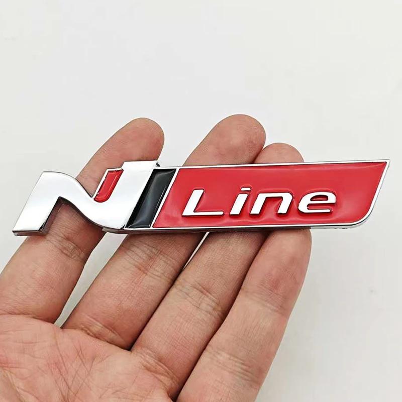 3D Metal Car Styling NLine Logo Rear Boot Trunk Emblem Badge Decal For Hyundai i20 i30 Sonata Kona Elantra Tuson Car Stickers zz2