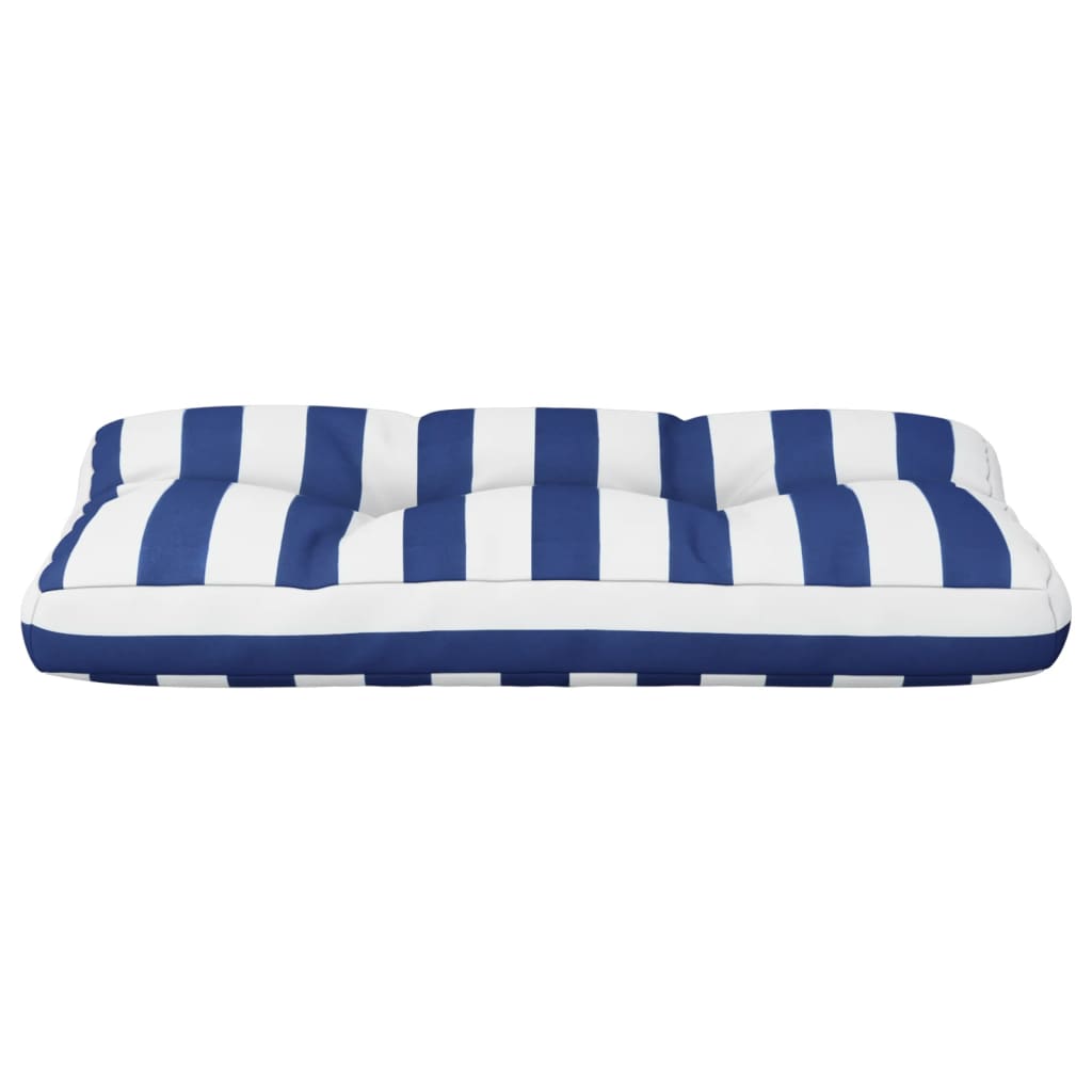 Pallet Cushion Blue White Striped 80x40x12 cm Fabric