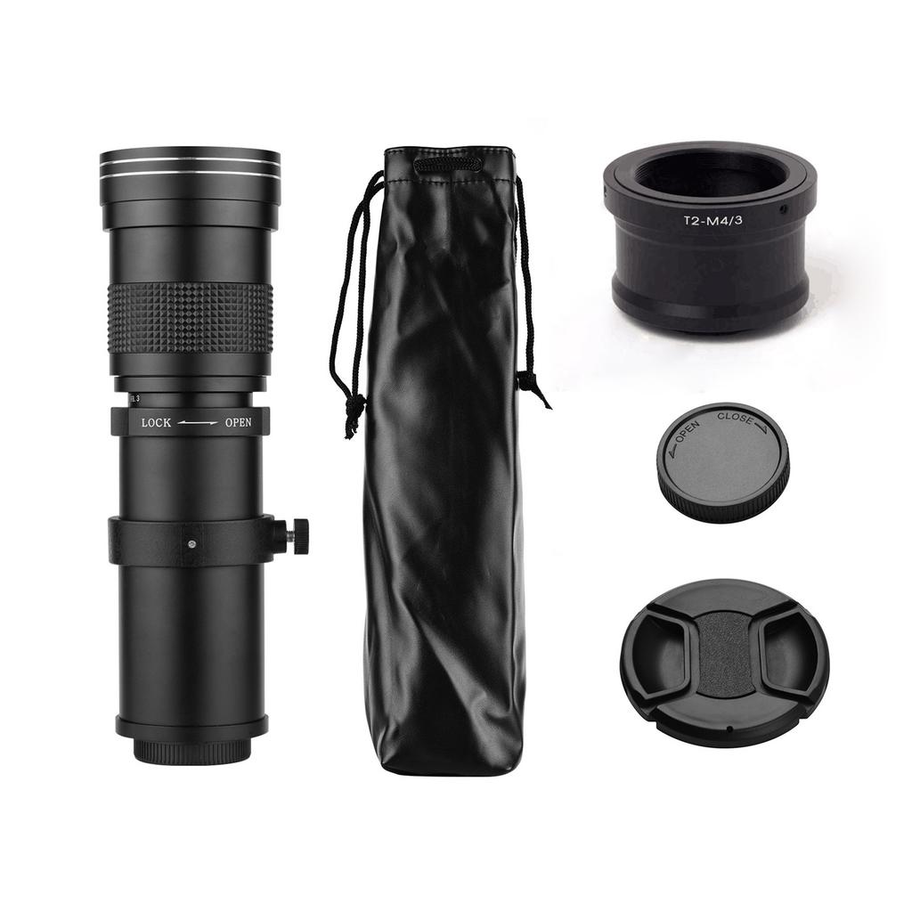 Camera MF Super Telephoto Zoom Lens FCelsius8.3-16 420-800mm T2 Mount with M4Celsius3 Mount Adapter   1Celsius4 Thread Replacement for G9 GH5 II GX