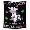 Cartoon Cow Flannel Blanket Sofa Blanket Cute Animal Print Blanket Office Blanket