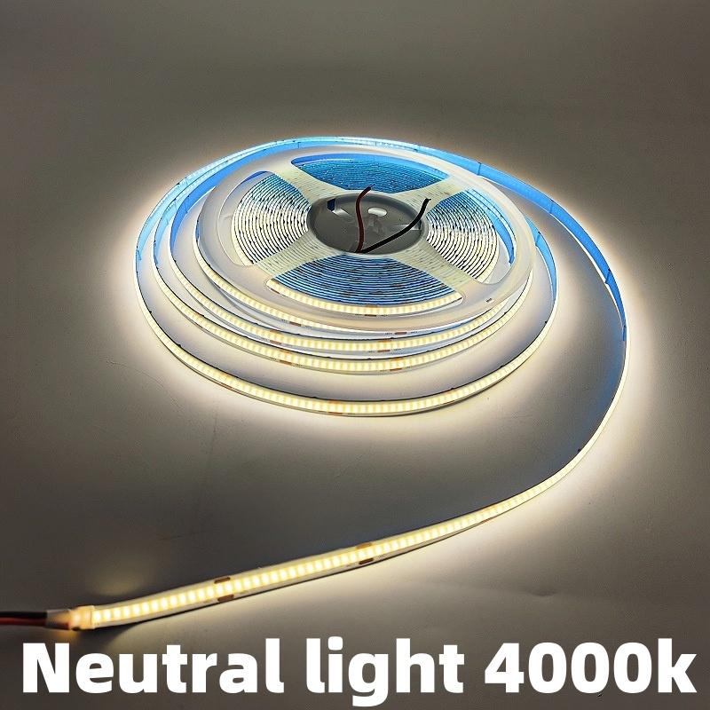 DC 12V 24V FOB COB Strip 320Leds/M High Density RA90 White 3000K 4000K 6000K IP20 Flexible Ribbon Rope LED Light