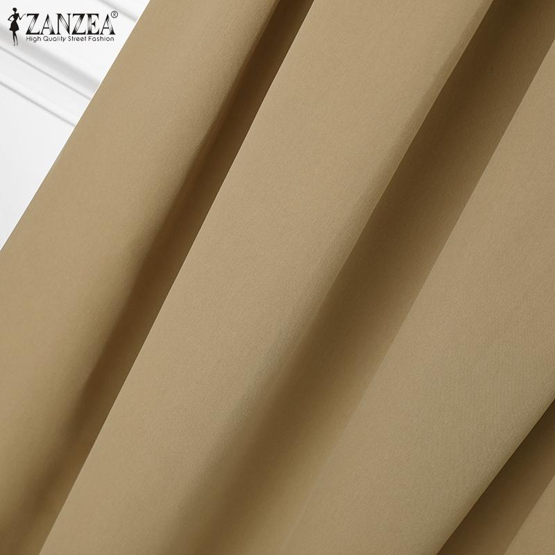 ZANZEA Женский свободный повседневный комбинезон в стиле ретро без рукавов с круглым вырезом, длинное платье