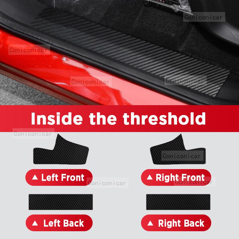 Автомобильные наклейки на пороги из углеродного волокна для FORTHING T5 EVO 2025, декоративные наклейки на педали порога, защита от царапин, аксессуары