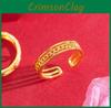 Fresh Sweet And Adjustable Open Ring In Eyecatching Interlocking Brass Gold Plating For Women