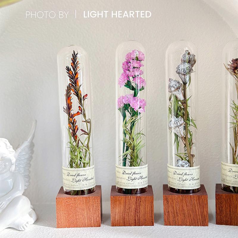 Retro Glass Dome Plant Specimen with Preserved Dried Flowers - Ideal Gift for Graduation, Birthday, Valentine's Day, or Teacher's Day.