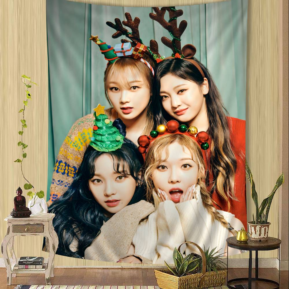 Kpop AAespa Cartoon Tapestry Art Science Fiction Room Home Decor Wall Hanging Sheets