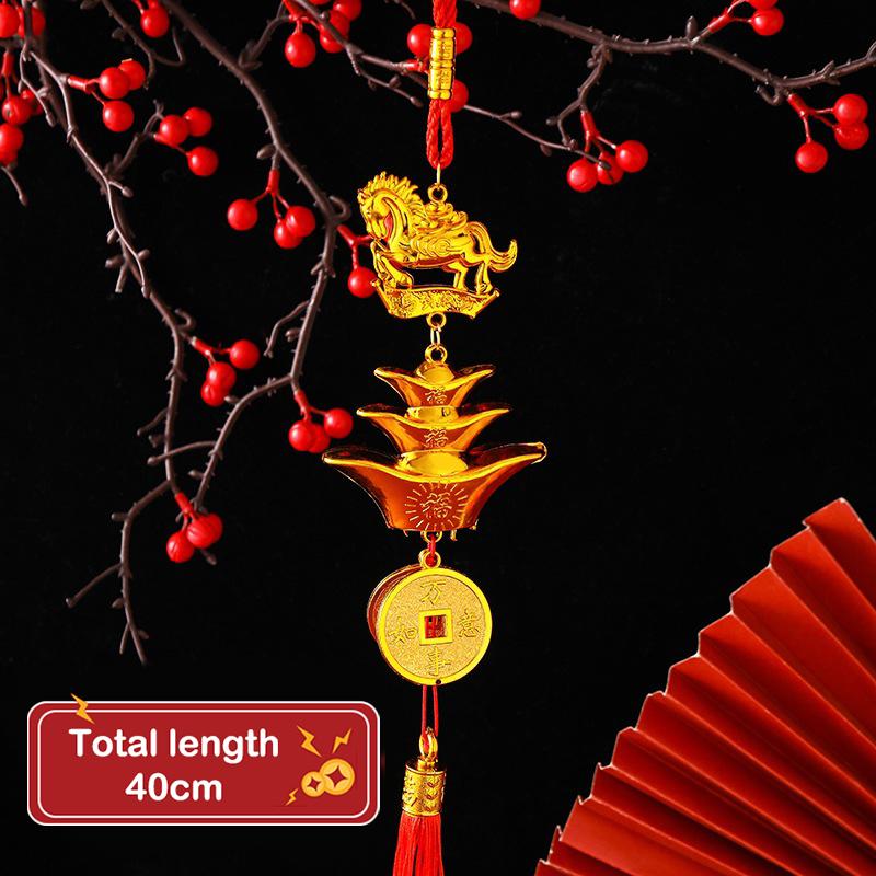 2026 Year Of The Horse Wall Hanging Car Ornament Chinese  Year Red Gold Pendant Lucky Decoration Housewarming Gifts