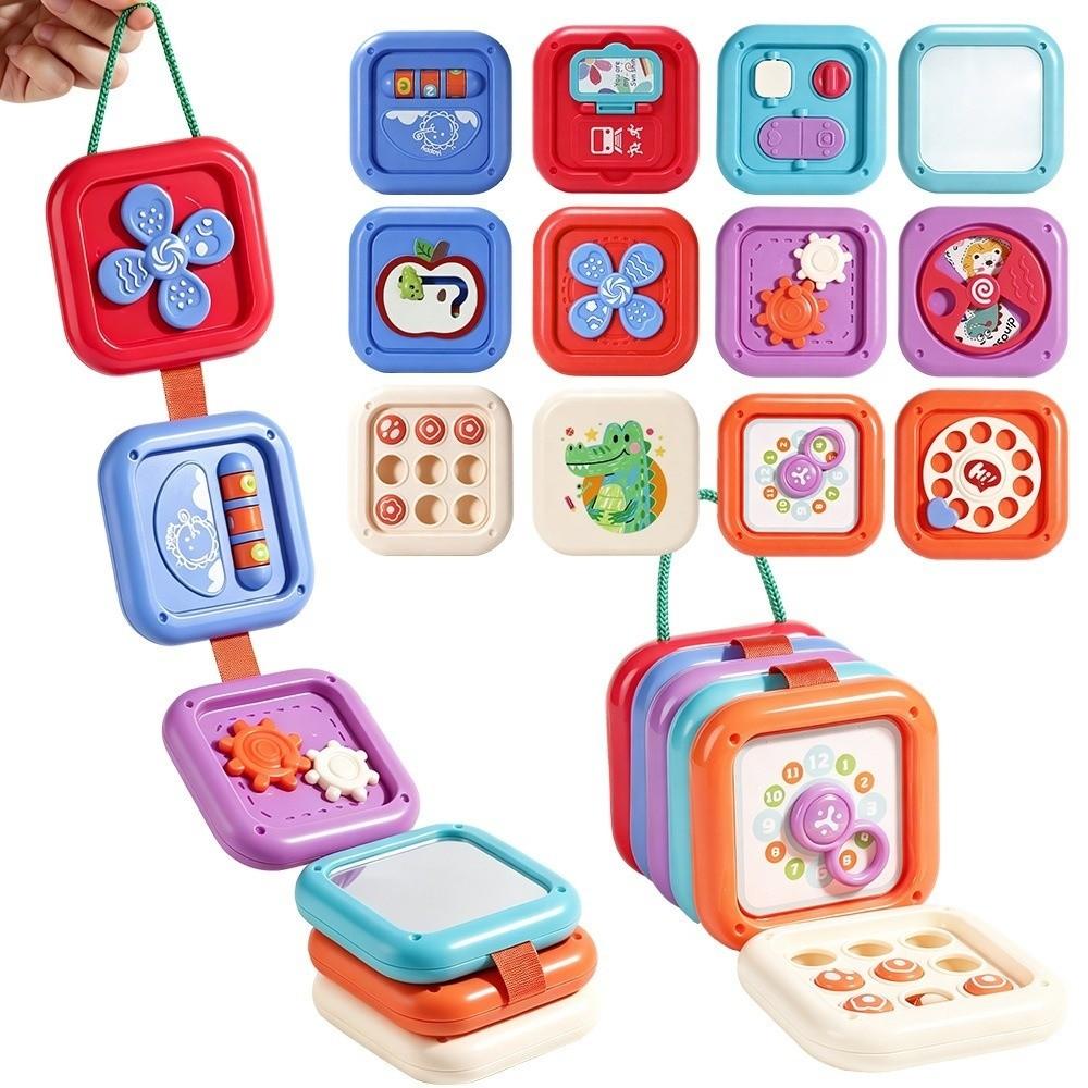 1 Set Fine Motor Training Busy Cube Stacking Toy Smooth Edge Sensory Hexahedron Toy Travel Toy