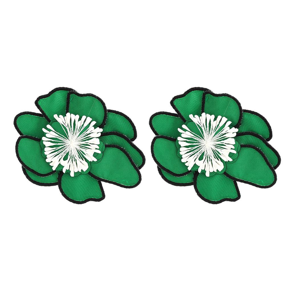 Многоцветные серьги-цветы ручной работы из ткани с имитацией модных многослойных темпераментных летних украшений в стиле «отпуск» с преувеличенными большими цветочными ушками