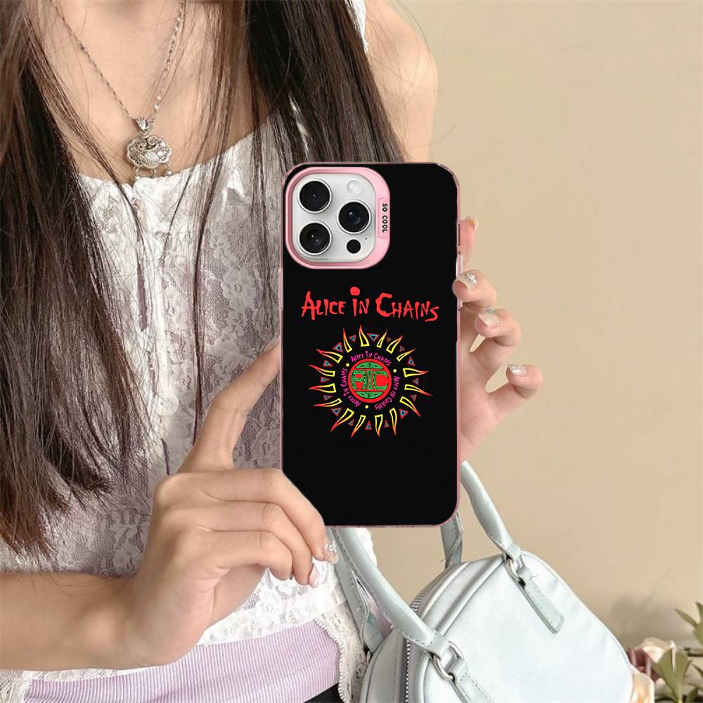 Band A-Alice I-In C-Chains Phone Case For IPhone 17 16 15 14 11 12 13 Pro Max Pro Plus Colored Silver Cover