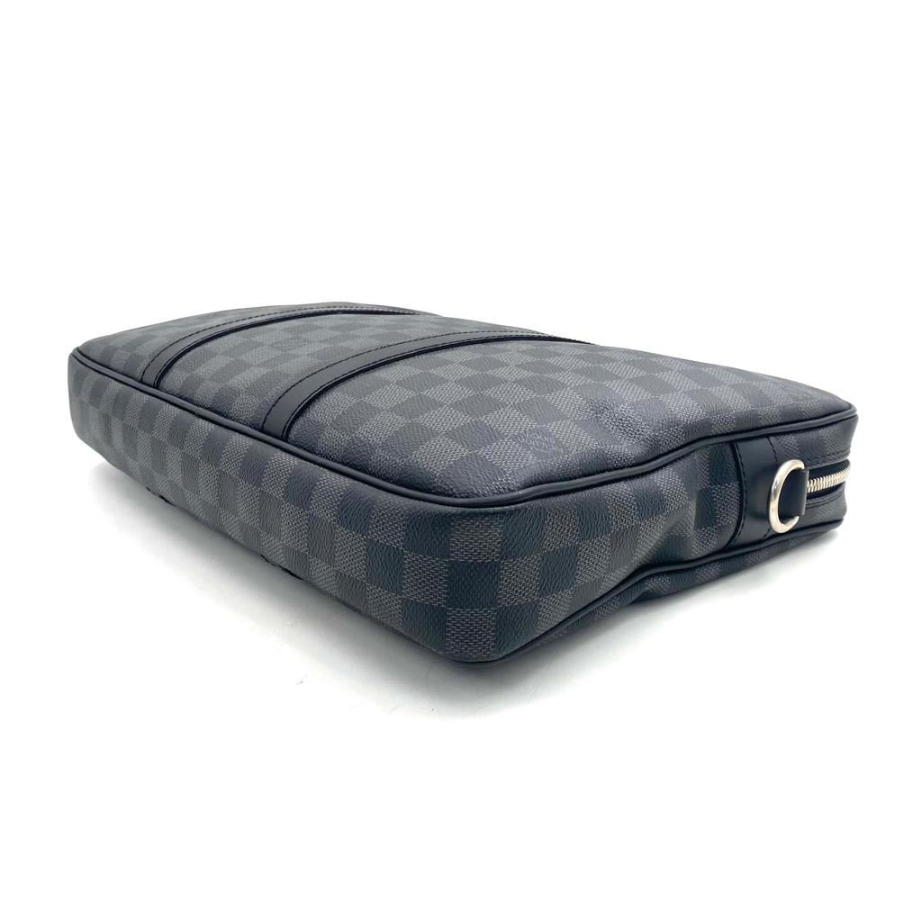 [Pre-Owned] Document Holder Voyage Commuter Checkered Adjustable Detachable Shoulder Strap Canvas Briefcase Laptop Bag Crossbody H - Excellent #HUWW4Y