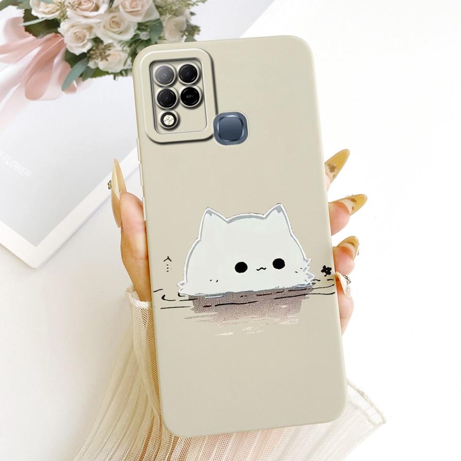 For Infinix Hot 10T 10S NFC 10i X659B X658E X689 X689C Cute Cat Flower Butterfly Cartoon Shockproof Soft Silicone Phone Case
