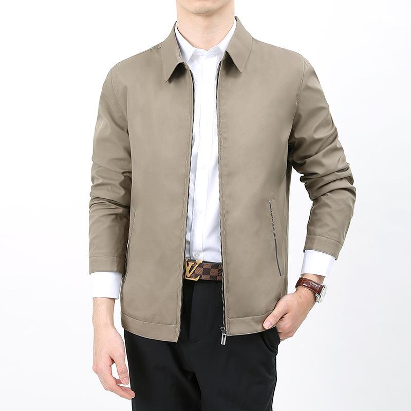 Весна и осень Новые мужские куртки для людей среднего и пожилого возраста Модные повседневные мужские куртки и топы с лацканами Трендовые