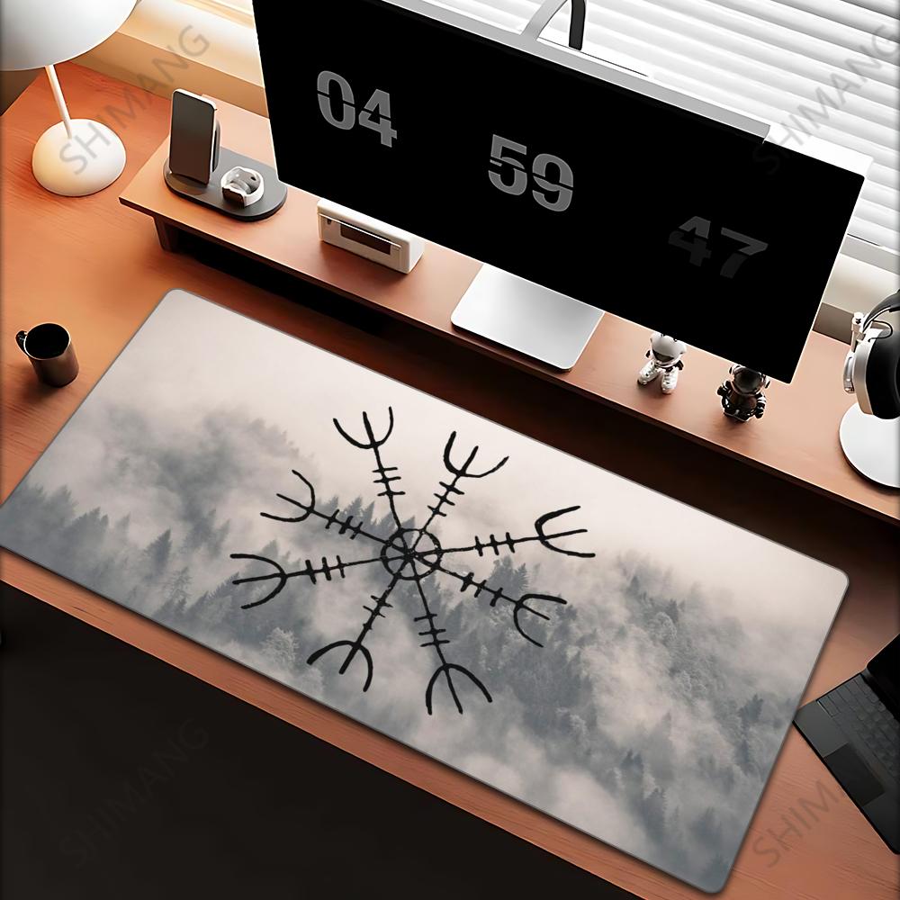 VikingVegvisir Logo Mousepad INS Tide Large Thickened Mouse Pad Oversized Gaming Keyboard Notebook Table Mat for PC Computer