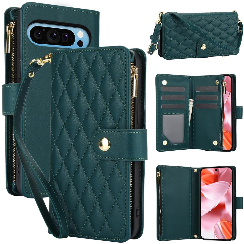 Crossbody Zipper Cards Solt Wallet Flip Leather for Google Pixel 11 Pro XL 10A 9A 8A 7A 6A Shockproof Skin Feel Book Stand Cover
