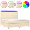 VidaXL Slatted Bed Base with Mattress and LED, Upholstered Bed, Double Bed, Adult Bed for Interior Bedroom, 3135538
