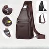 Мужская нагрудная сумка из ПУ кожи - Вместительная сумка-слинг через плечо, Сумка на плечо, Регулируемый плечевой ремень для путешествий и использования на открытом воздухе