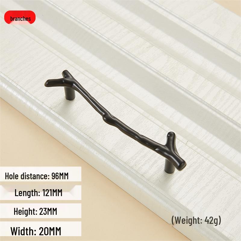 European Retro Black Branch Handle for Modern Kitchen or Wardrobe