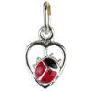 [R1927] - Silver Pendant 'Ladybug of Love' Silver Red - 7x8 Mm