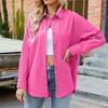 Women's Fashion Solid Color Loose Casual Single-Breasted Long Sleeve Shirt