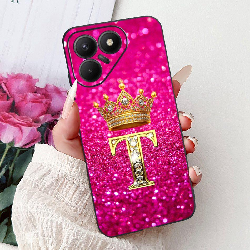 For Tecno Pova 7 5G Fashion Crown Letter Phone Case For Tecno LJ7 Pova7 Soft Silicone TPU Bumpers