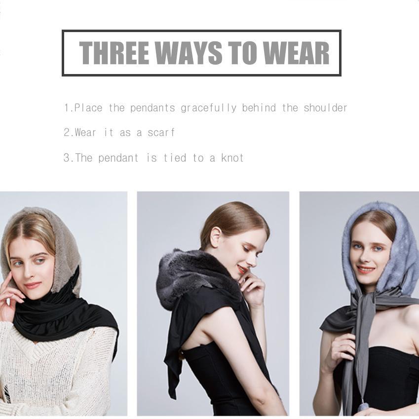 SOMALER 100% Genuine Mink Fur Hats for Women Winter Scarf Hat Fashion Elegant Warm Lady Caps New Fur Beanies