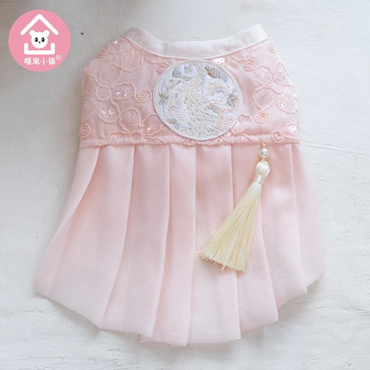 Pet Spring Embroidery Comfortable Lace Princess Skirt Pleated Skirt Teddy Cute Vest Dog Dresses for Small Dogs Puppy Clothes