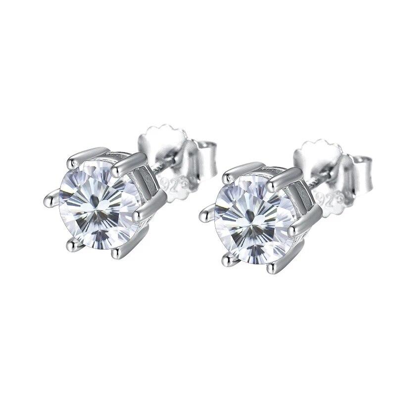 Серебро S925 1 карат с муассанитом для женщин, любовь 100, цветы сливы, сакура, изящные ювелирные изделия, свадебные серьги