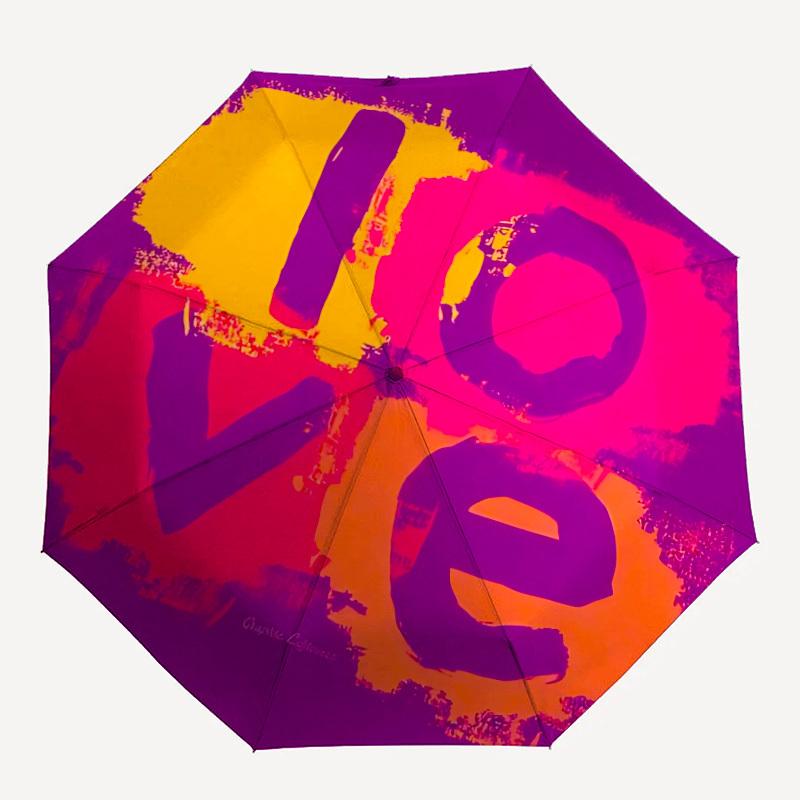 1pc Love Pattern Automatic Umbrella | Portable 8-Rib Manual Open, Cute Birthday & Holiday Gift for Outdoor yy260107128