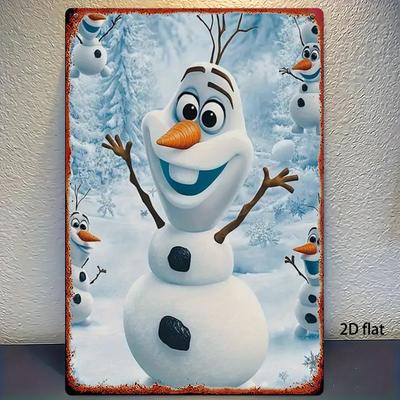 1 шт. Железная роспись Дисней Холодное сердце Олаф Снеговик Металлическое настенное украшение Железное искусство Подвесное украшение Украшение стены гостиной 20,32 см