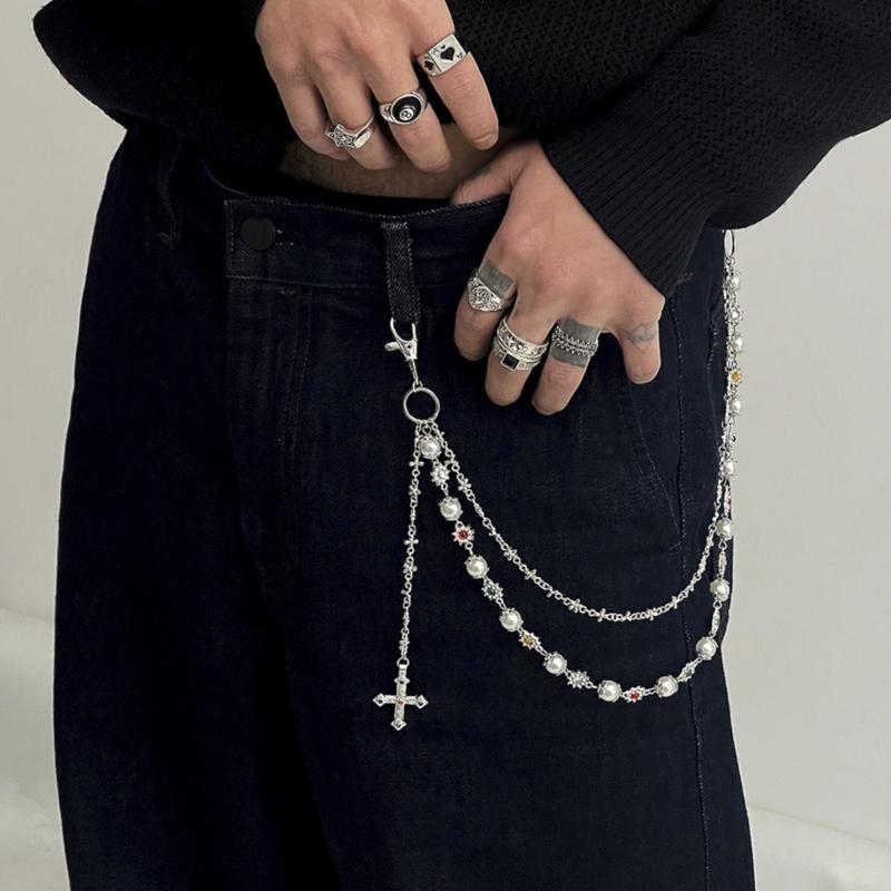 Sophisticated Long Pearls Waist Chain Handmade Pearls Belt Elegant Pants Chain Women Accessory Perfect for Sweater Dress