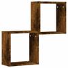 Cube Shelves 2 pcs Smoked Oak 30 x 15 x 30 cm