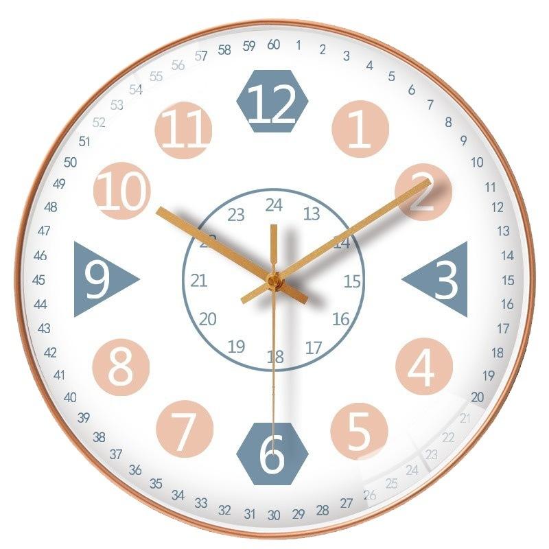 14-inch 35cm early education wall clock living room modern children's quartz clock silent creative student classroom clock