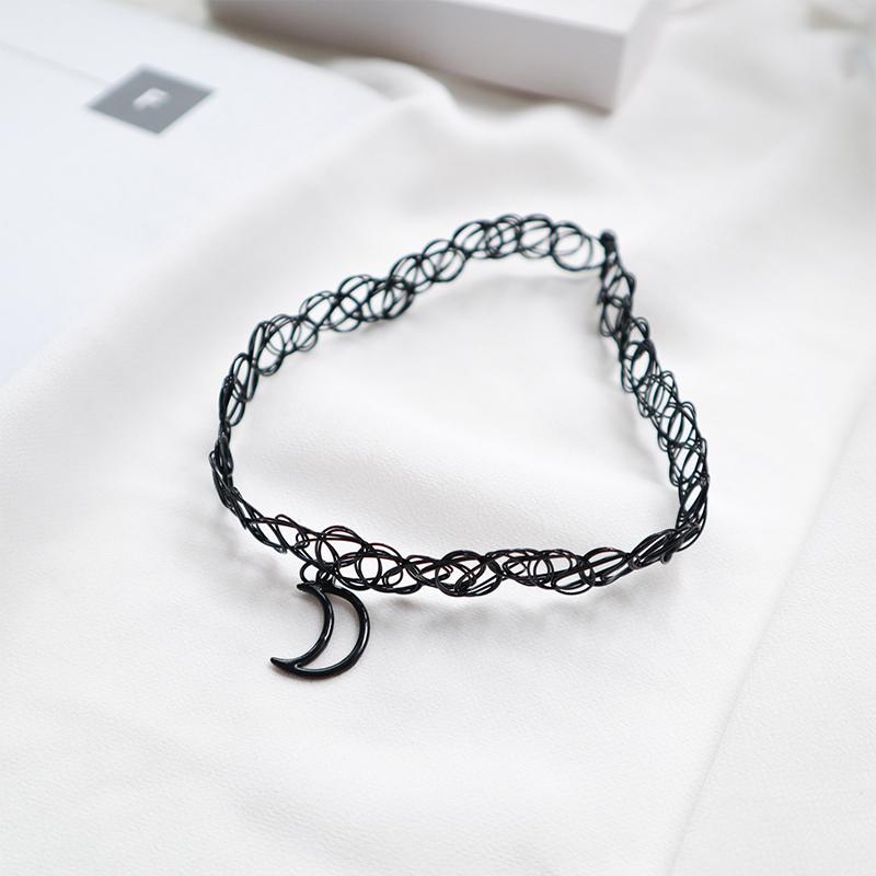 Колье-колье, черная татуировка на ключице, цепочка со звездой, кулон, женщина, девушка, Coll