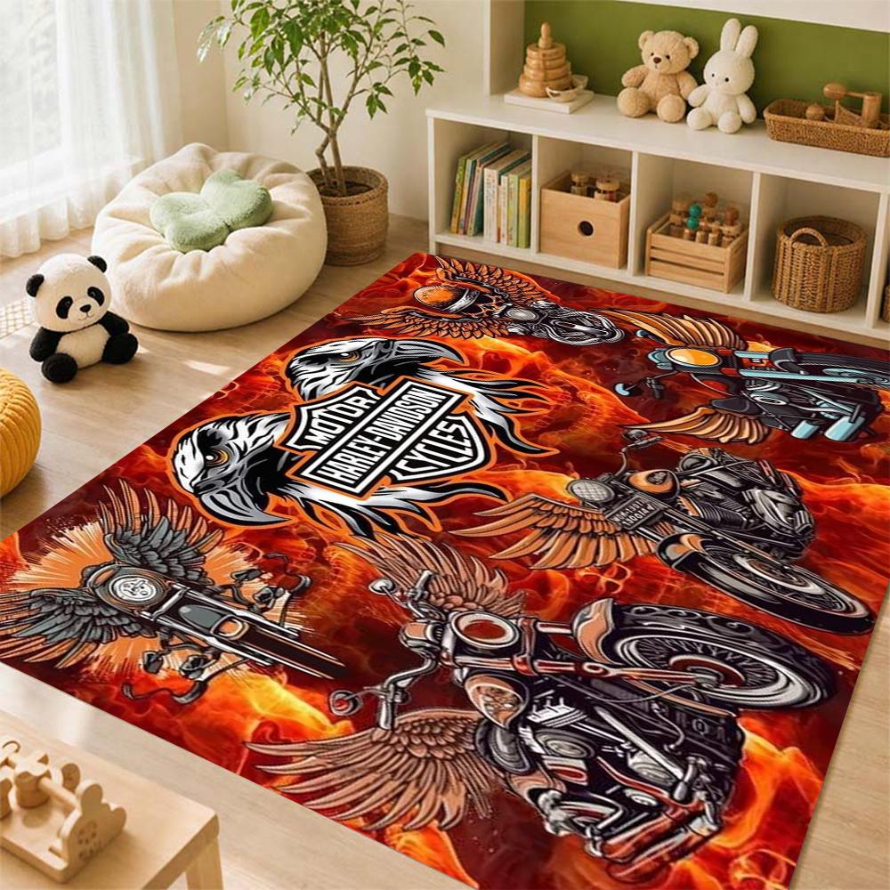 Harley Davidson Eagle Skull Carpet Doormat Floor Mats Office Chair Cushion Dormitory Decoration Art