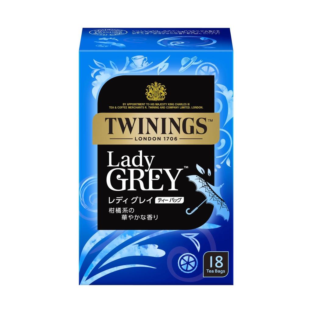 Twinings Lady Grey Tea Bags 18 Packs - Premium Citrus Earl Grey Black Tea