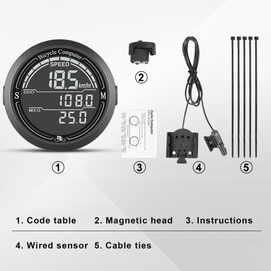 Велосипедный спидометр Беспроводной одометр Большой экран Легко читаемый IP67 Водонепроницаемый Простота установки Магнитный велосипедный компьютер