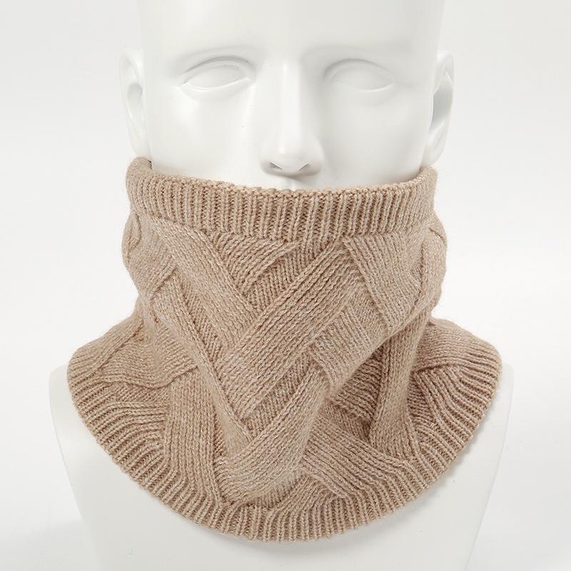 Winter Scarf For Women Neck Ring Snood Warm Infinite Knitted Scarves Unisex Cashmere Female Fur Solid Collar Bandana