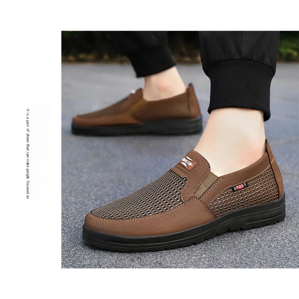 Мужские дышащие сетчатые туфли, легкие туфли на мягкой подошве, туфли с неглубоким горлом