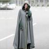 Повседневный женский зимний плащ с капюшоном без рукавов и пуговицами, длинная накидка, костюм, верхняя одежда для косплея