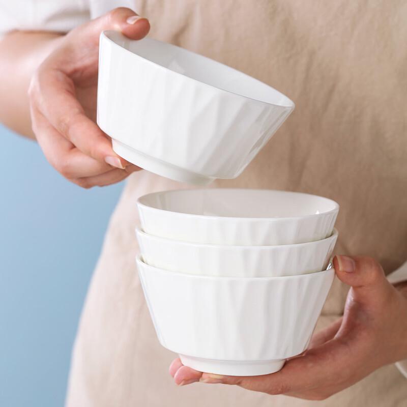 Haoya Jingdezhen Элегантный Белый Керамический Набор Рисовых Мисок 5 Дюймов