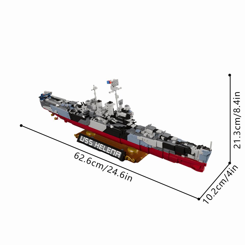 MOC USS Helena Мера 31 Строительные Блоки Модель Военный Крейсер USS Helena Кирпичики Сборка Образовательные Игрушки Детские Подарки на День Рождения
