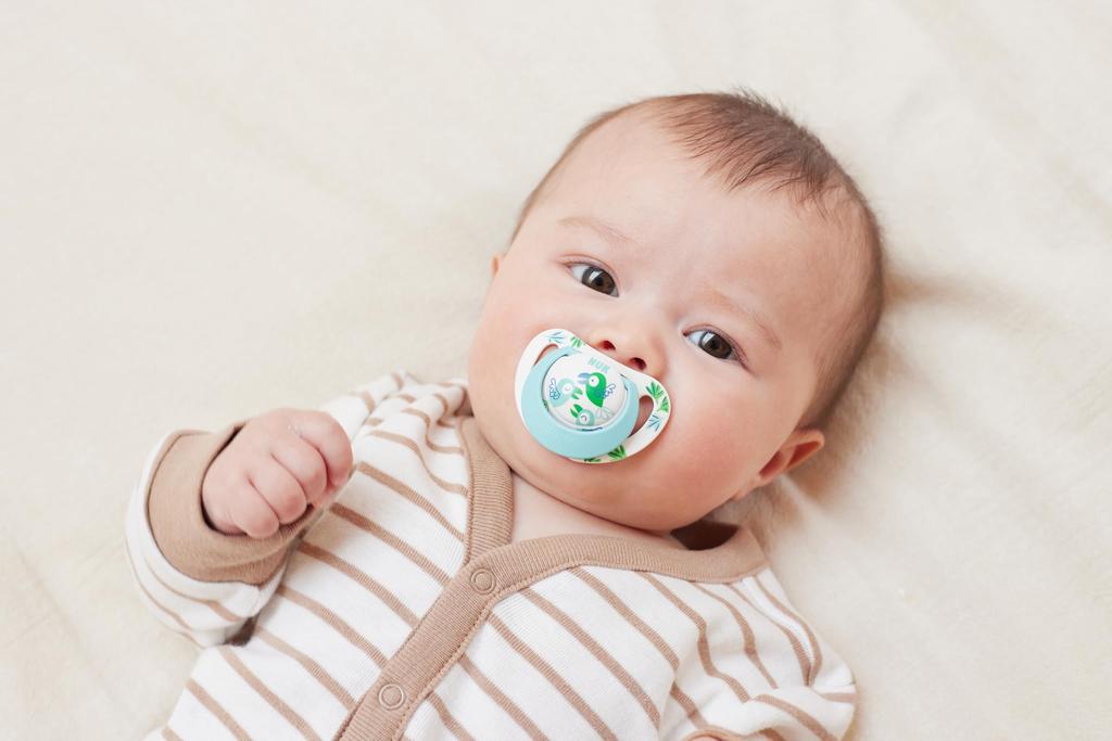 Пустышка NUK Star Bird для младенцев, разработана для прорезывания зубов, птица, включает дезинфицирующее средство, идеально подходит для детского товара OCNK2175632 6-18 месяцев, выравнивание,