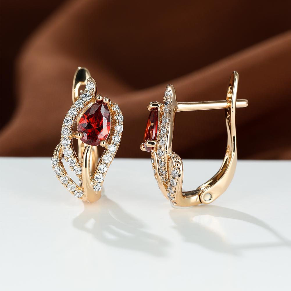 Изысканные женские украшения с каплями воды, красивые красные, синие, фиолетовые каменные серьги, серьги-кольца, романтический подарок на день святого валентина