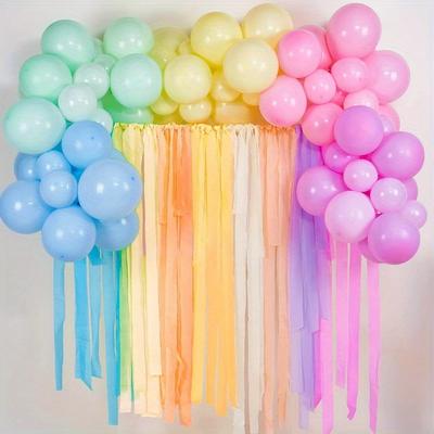 18 шт. Разноцветные ленты из крепированной бумаги, Подходят для радужных вечеринок, Праздничных украшений, Дней рождения, Свадеб, Рождества, Хэллоуина